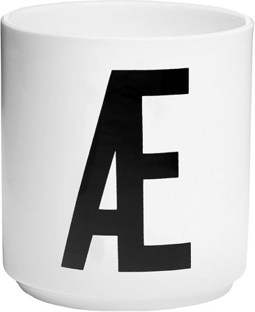 Design Letters Personlig Porcelæn Kop A-Z Hvid Æ, Tøj & Bolig, Køkken & Bord, Krus & Kopper