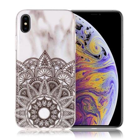 Etui med mønsterprint til iPhone Xs Max - Mandala Flower Brown