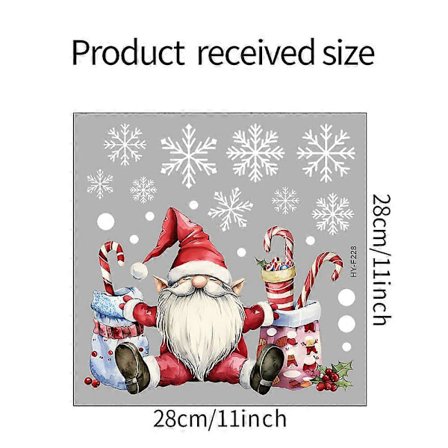 Julemands Gavepose Snefnug Soveværelse Veranda Vindue Klistermærke Boligindretning Vægklistermærke 28*28cm/HY-F228UV Statisk