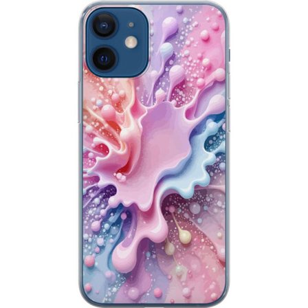 Kompatibelt Mobildeksel til Apple iPhone 12 Pastell splash - Abstrakt motiv i rosa, blått og lilla toner