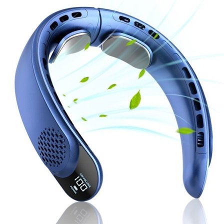 Langaton kaulatuuletin 5W 4000mAh 5600RPM 3-nopeuksinen säädettävä digitaalinäytöllä varustettu kaulatuuletin