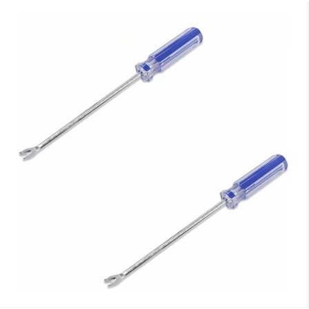 2 st blå plasthandtag naglar nitar spakar avdragningstänger extraktorer klor skruvmejslar mattor garage trä dörrar handverktyg