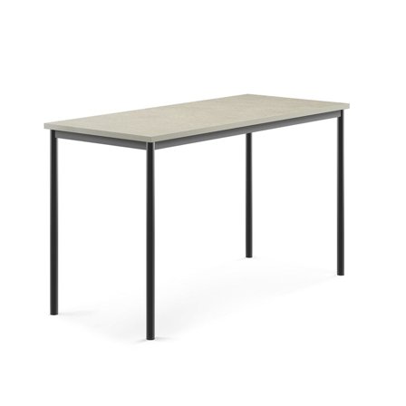 Desk SONITUS, 1600x700x900 mm, light grey linoleum, anthracite