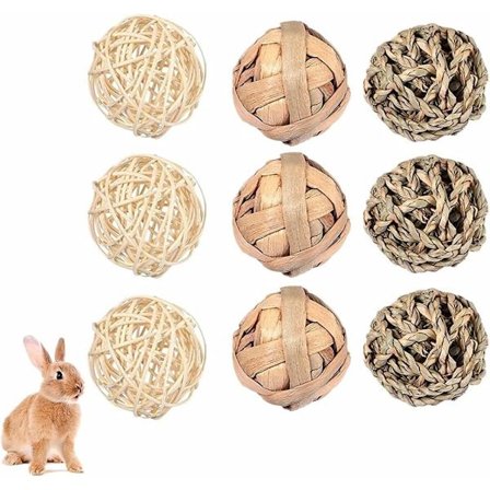 9 kappaleen pureskelupalloa pienille eläimille - Pureskelulelu kaneille, marsuille