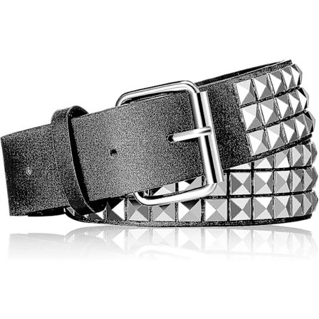 Nitar Bälte Metall Punk Rock Nitar Bälte Punk Läderbälte Trådar Nitar Goth Bälte Med Pyramidnitar För Kvinnor Män 2025:e