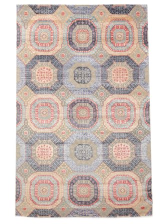 190X305 Tapete Contemporary Design Moderno Cinza Escuro/Bege (Lã, Índia) Carpetvista