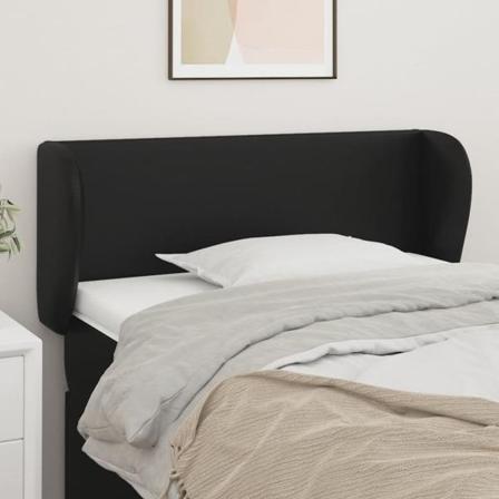 Vidaxl Huvudgavel Med Kanter Svart 103x23x78/88 Cm Tyg Svart