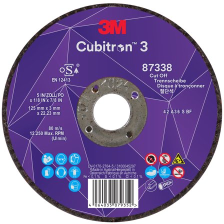 3M Cubitron 3 Kapskive 22,23 mm × 125 mm, Maskintilbehør & forbrugsvarer