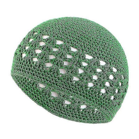 Handgjord Virkad Bomullsmössa Vinter Värme Unisex Hatt med Vete Stygn Design