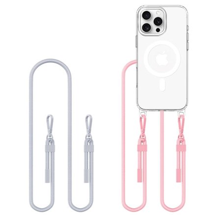 Tech-Protect iPhone 16 Pro Mobilhalsband Skal Magsafe Flexair - Grå/Rosa