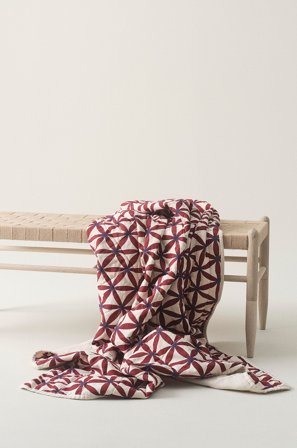 Jotex - Pledd Rød/beige - VALERIA - Kjøp Pledd hos Jotex