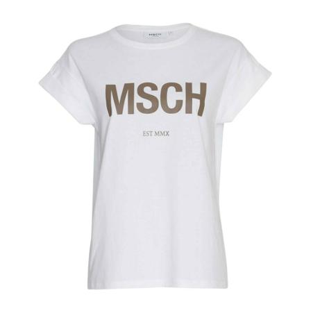 Moss Copenhagen, Alva Organic Msch Std T-shirt Wit, Dames, Maat:S