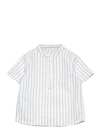 Mango | Striped Mao Collar Shirt | 104