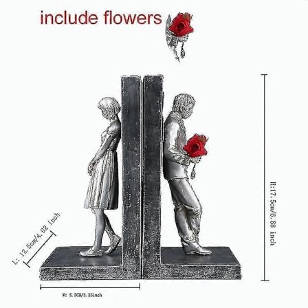 Banksy Kolleksjon Figur Skulptur Bokstøtter Dekorative Bokstøtter Bokhyller Dekor Kompatibel Soverom Bibliotek Kontor Display Skrivebord-Perfekt