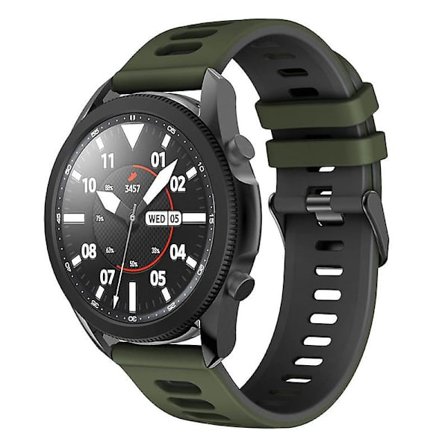20mm dobbelt farvet silikone rem til Samsung Galaxy Watch6 Classic 47mm 43mm / Garminactive 5