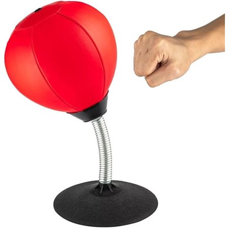 Skrivbordsboxningssäck - sugkoppsfastsättning på skrivbord Röd