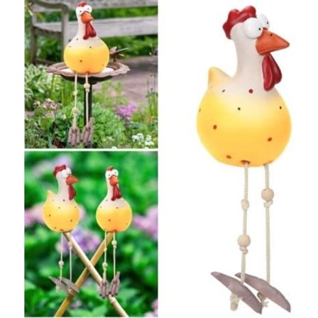 14x8x8cm Hønsegård Dekor Gjerde Statue Hønse Hagedekorasjon Keramikk