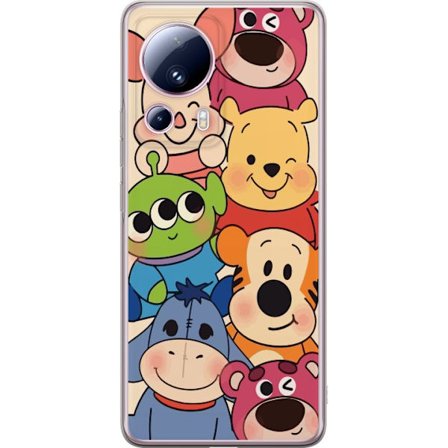 Kompatibelt Gjennomsiktig deksel til Xiaomi 13 Lite Søte Disney-figurer som Nalle Puh, Tiger, Nasse, Lotso og Alien poserer sammen i fargerik og leke