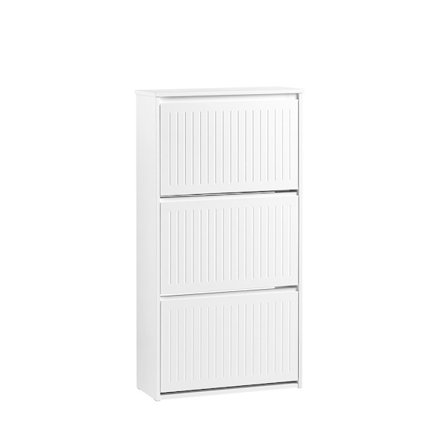 SoBuy hvidt skoskab med 3 døre 26.01x61.01x119.99cm, funktionel FSR165-H-W