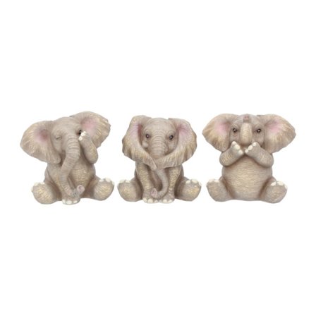 Tre Baby Elefant Figur 8cm Grå