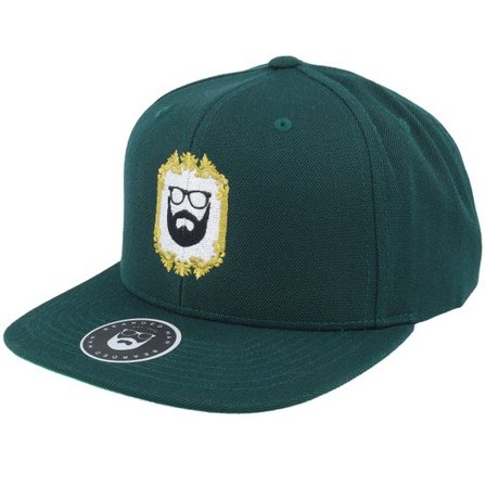 Bearded Man - Grön snapback Keps - Classic Gold Frame Dark Green Snapback @ Hatstore