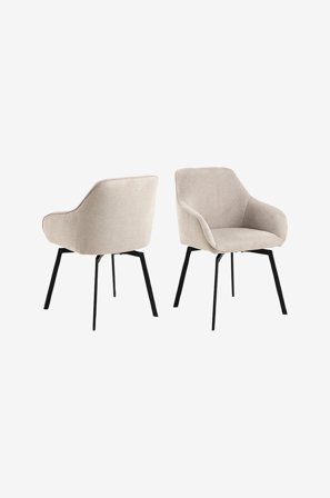 NORDFORM - Clara spisebordsstol med armlæn, 2-p - Beige - Stole med armlæn - Fra Homeroom
