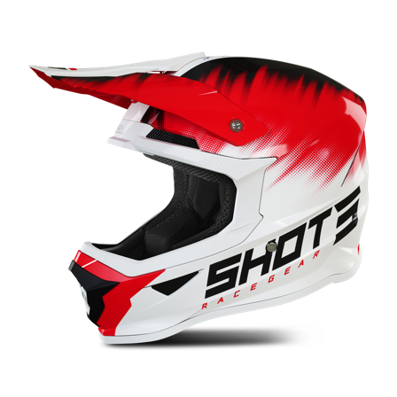 Casco Cross Bambino Shot Furious Versus Bianco-Rosso S