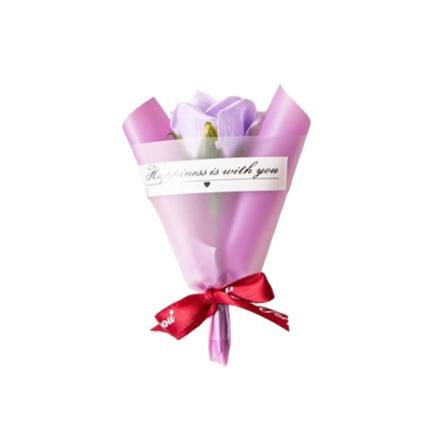 Mini kunstig babypust bukett med innpakningspapir Sløyfe Evig bevart blomsterdekorasjon Romantisk morsdag Valentinsdag gaver TYuHe K
