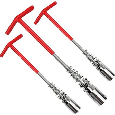 Universell tennpluggpipe, 3 stk T-håndtak, 360 graders sving, sekskantpipe-fjerner/installasjonsverktøy, legert stål