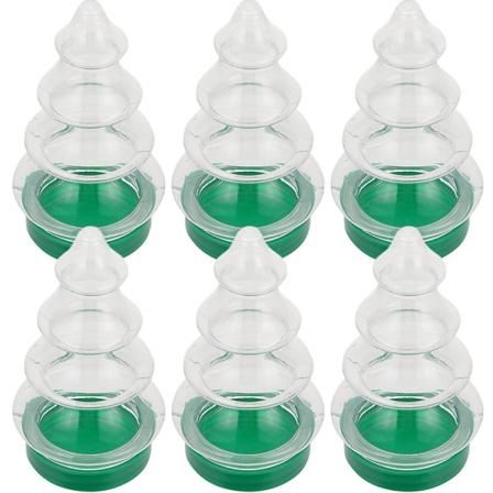 6 stk. Kakebeholdere Lopp Julerøde Klar Godteribokser Plast Godteribokser Julegodteriboks Plast Julegodteriboks 10X5.5X5.5CM 10X5.5X5.5CM