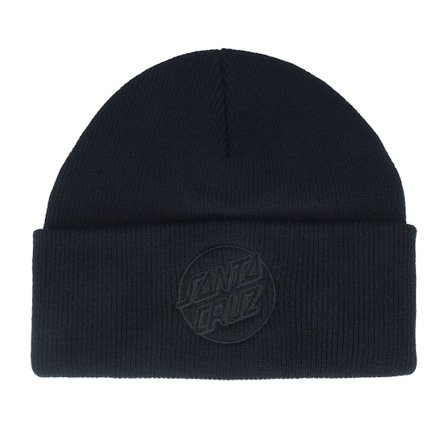 Santa Cruz - Black - cuff - Beanie - Tonal Opus Dot Beanie Black Cuff - Hatstore