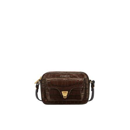 Coccinelle, Beat Mini Croco Bag Bruin, Dames, Maat:ONE Size
