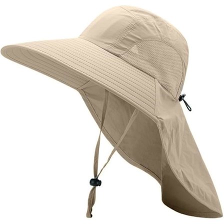 Solhatte, UPF 50+, Unisex Bredskygget Solhat, Vandafvisende, Trekkinghat, Herre Fiskerhat, Kasket med Nakke Beskytter, Fiskehat