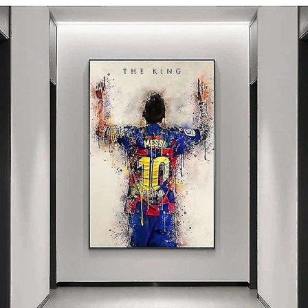 Messi Fotballstjerne Omgitt Poster Mural Soverom Dekorasjon Gang Porch Veggdekorasjon Maleri