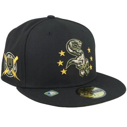 New Era - MLB Schwarz fitted Cap - Chicago White Sox Mlb24 Armed Forces Day 59FIFTY Black Fitted @ Hatstore