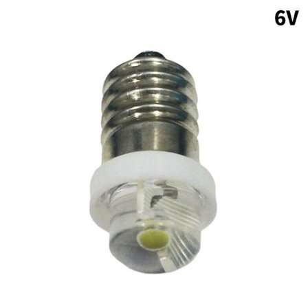 3/4,5/6V 0,5W lommelygte pære 6000K hvid LED E10 fatning