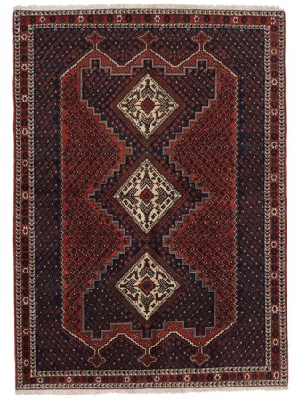 Hand Knotted Persian Afshar Shahre Babak Rug 154X217 Black/Brown