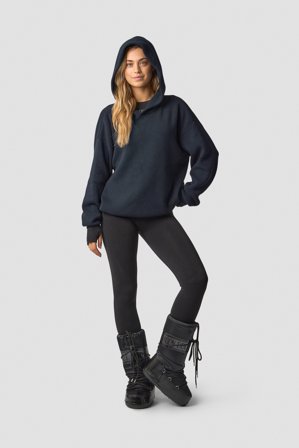 ICANIWILL - Soft Knit Oversized Hoodie Navy - Damen - ICIW