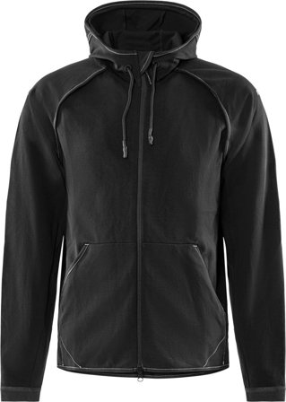 Fristads Herr Sweatshirt-jacka med huva 7462 DF, Svart
