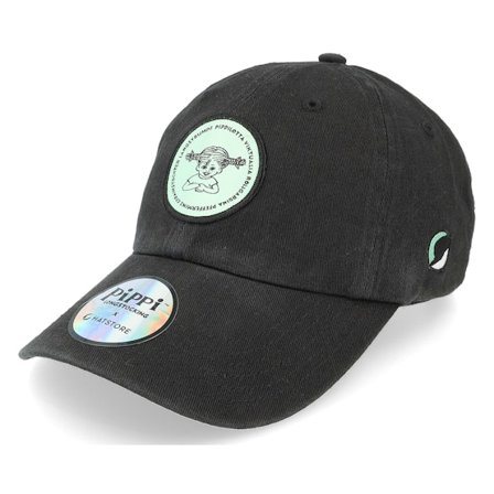Pippi Langstrumpf - Schwarz Unconstructed Cap - "Pippilotta Black/Mint Green Dad Cap " @ Hatstore