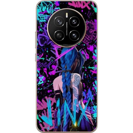 Yhteensopiva Puhelinkuori Honor Honor Magic7 Värikäs graffitipiirustus, jossa on sinipäinen hahmo urbaanissa katutaidetyylissä