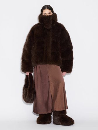 Holzweiler - Steilia Faux Fur Down Jacket - Brown - Womens - Extra Small