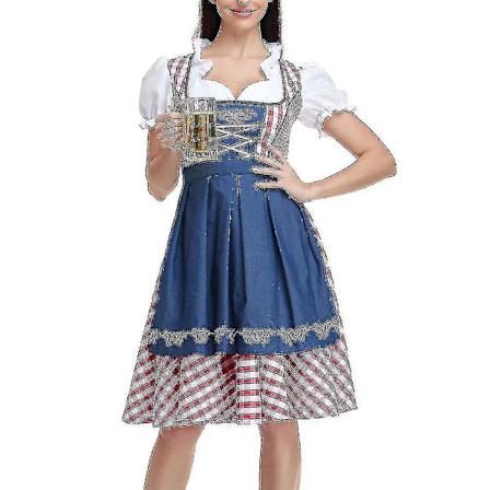 Kvinnors Oktoberfest-dräkt Vuxen Dirndl Tysk Traditionell Bayersk Ölkarneval Fraulein Cosplay Piga Klänning Outfit Red M