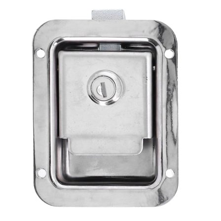 304 Rostfritt Stål Paddel Dörrlås Verktygslåda Lås Infällt Montage med 2 Nycklar för Husbil Släpvagn Brandbilar