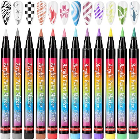 12-delt 3D neglekunstpen sæt, prikkepen til graffiti og sporing af neglekunst, DIY neglekunstpen til hjemmebrug