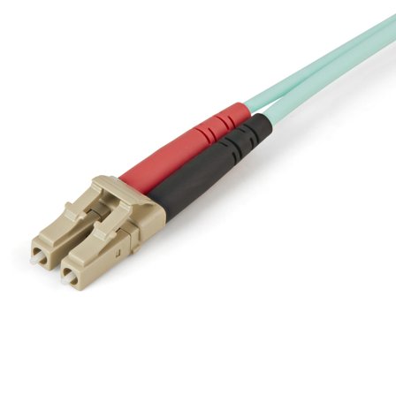 StarTech Aqua OM4 Duplex Multimode Fiber - 1m / 3 ft - 100 Gb - 50/125 - OM4 Fiber - LC to LC Fiber Patch Cable (450FBLCLC1) - nettverkskabel - 1 m -