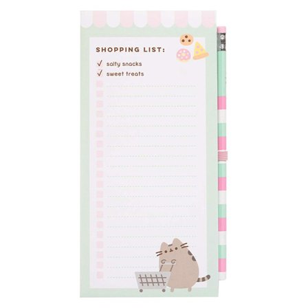 Pusheen - Magnetic notepad / shopping list for fridge + pencil (10 x 21 cm)