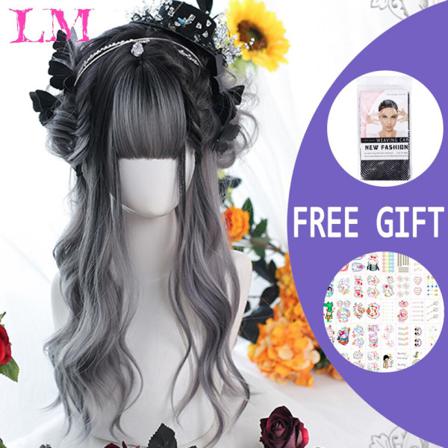 Lång Ombre Färgglad Syntetisk Cosplay Lolita Harajuku Peruk Med B