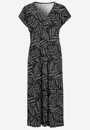 Cellbes of Sweden - Jerseykjole i modalmiks i sort / mønstret til damer i størrelse 50/52