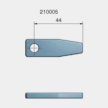 Regel kort rak RF, 2"